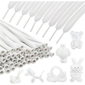 100Pcs 260 Balloons White Long Balloons for Balloon Garland Thickening Skinny